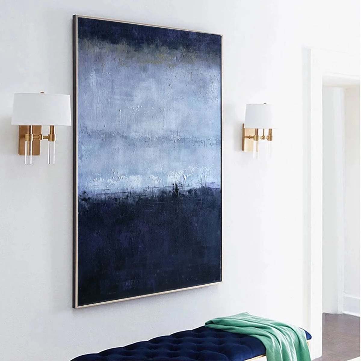 Oversized Deep Living Hallway Abstract Canvas Wall Art UUJG2 wall art